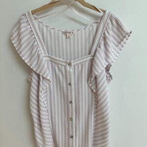 Nanette By Nanette Lepore Ruffle Sleeve Blouse